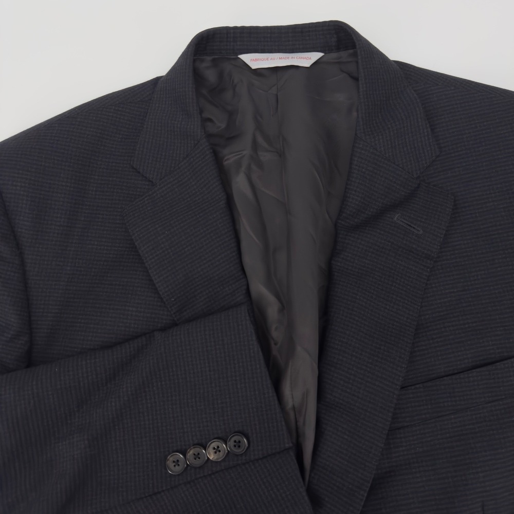 Loro Piana SAMUELSOHN Navy Blue Check 44L Wool Blazer Sport Coat